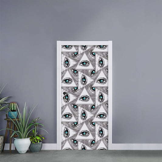 Illuminati Pattern Print Door Sticker