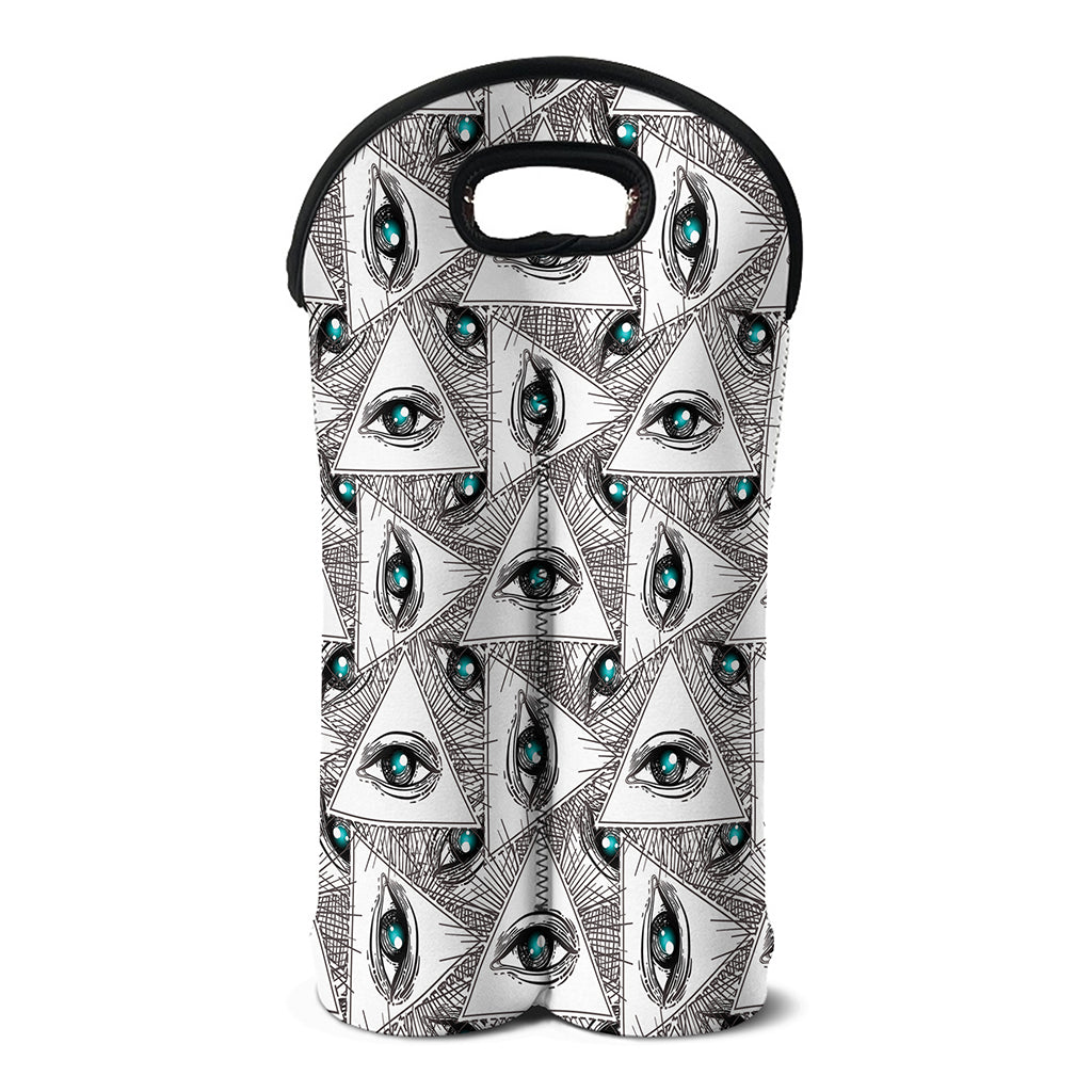 Illuminati Pattern Print Double Neoprene Wine Tote