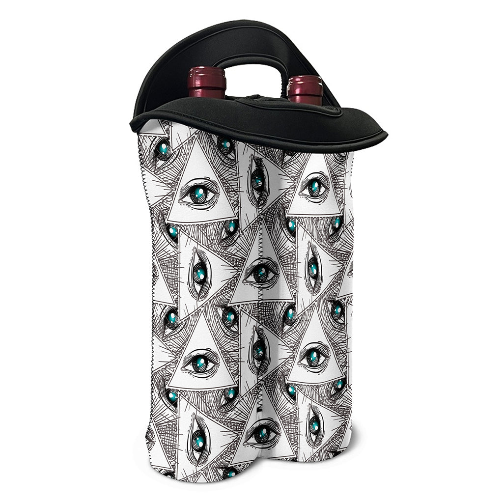 Illuminati Pattern Print Double Neoprene Wine Tote