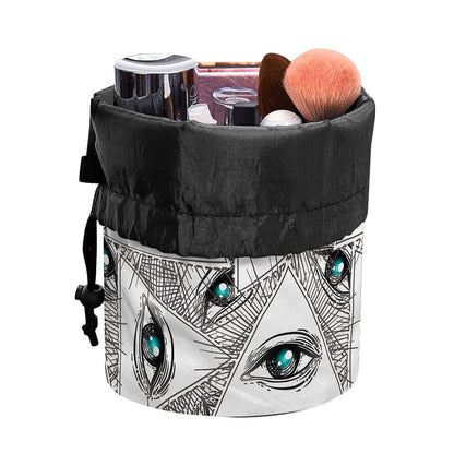 Illuminati Pattern Print Drawstring Makeup Bag