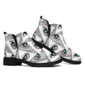 Illuminati Pattern Print Flat Ankle Boots