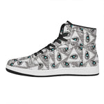 Illuminati Pattern Print High Top Leather Sneakers