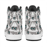 Illuminati Pattern Print High Top Leather Sneakers