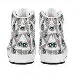 Illuminati Pattern Print High Top Leather Sneakers