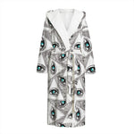 Illuminati Pattern Print Hooded Bathrobe