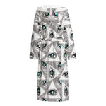 Illuminati Pattern Print Hooded Bathrobe