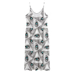 Illuminati Pattern Print Jersey Midi Cami Dress