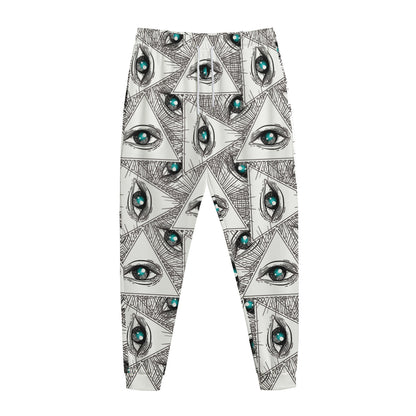 Illuminati Pattern Print Jogger Pants