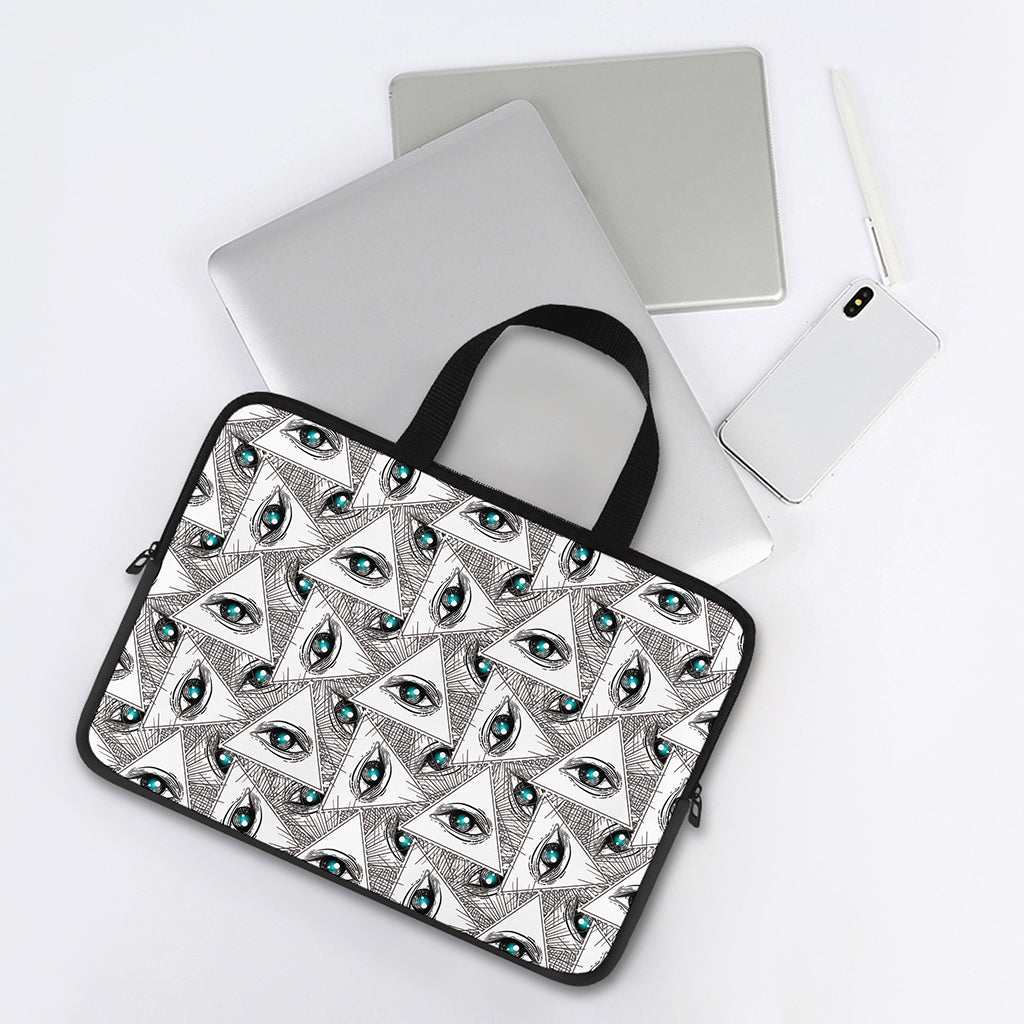 Illuminati Pattern Print Laptop Sleeve With Handle