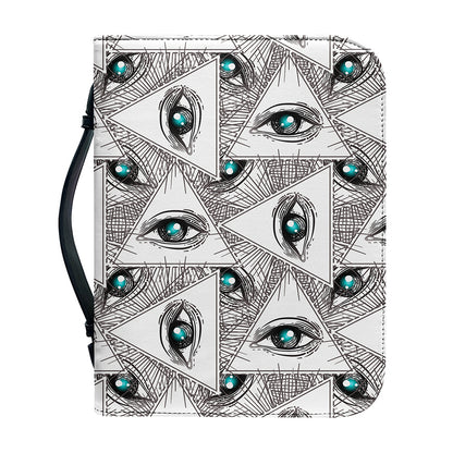 Illuminati Pattern Print Leather Bible Cover