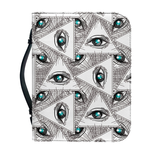 Illuminati Pattern Print Leather Bible Cover