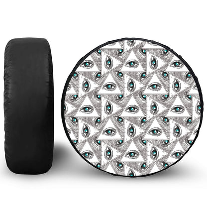 Illuminati Pattern Print Leather Spare Tire Cover