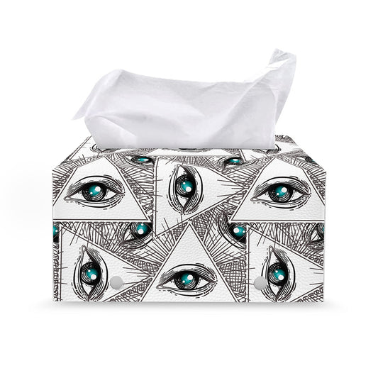 Illuminati Pattern Print Leather Tissue Box Cover