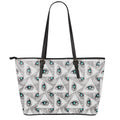 Illuminati Pattern Print Leather Tote Bag With Zipper