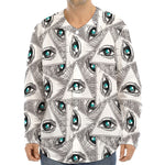 Illuminati Pattern Print Long Sleeve Baseball Jersey