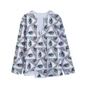 Illuminati Pattern Print Long Sleeve Short Coat
