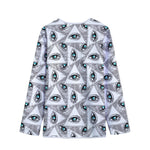 Illuminati Pattern Print Long Sleeve Short Coat