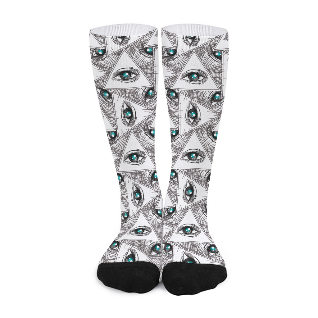 Illuminati Pattern Print Long Socks