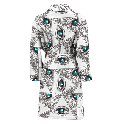 Illuminati Pattern Print Men's Bathrobe