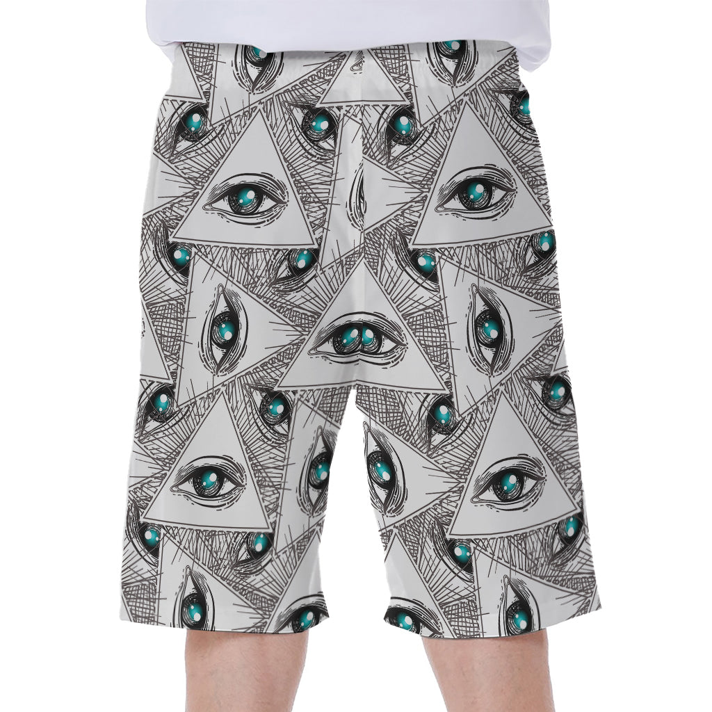 Illuminati Pattern Print Men's Beach Shorts