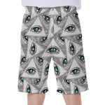 Illuminati Pattern Print Men's Beach Shorts