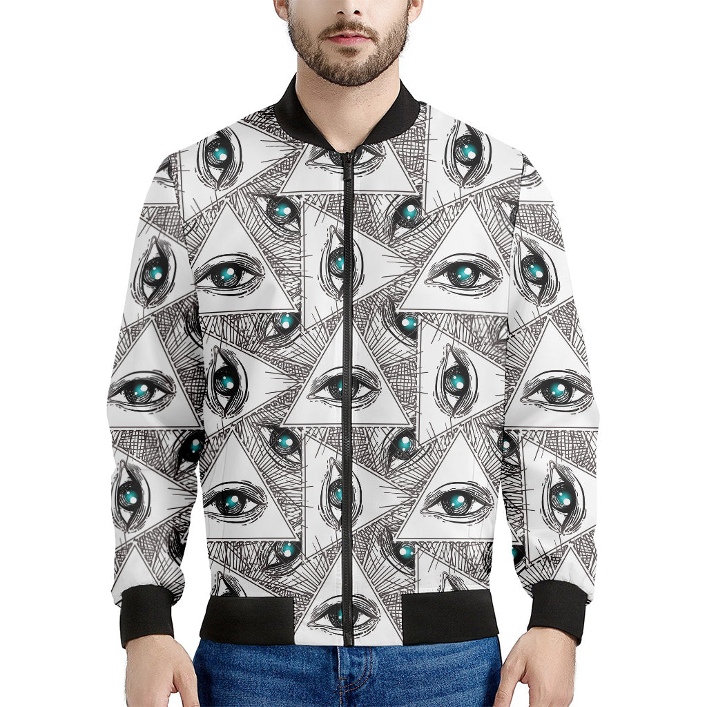 Illuminati Pattern Print Men's Bomber Jacket