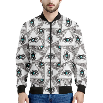 Illuminati Pattern Print Men's Bomber Jacket
