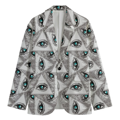 Illuminati Pattern Print Men's Cotton Blazer
