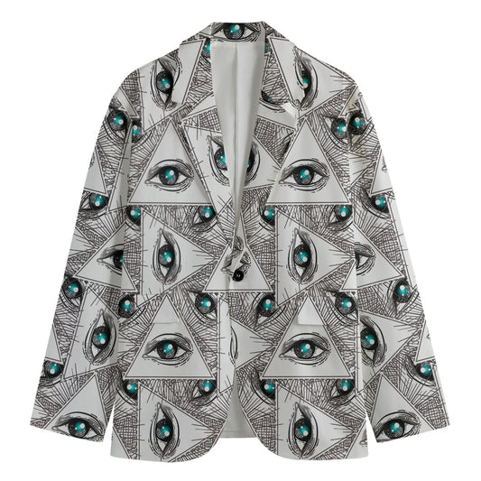 Illuminati Pattern Print Men's Cotton Blazer