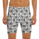 Illuminati Pattern Print Men's Long Boxer Briefs