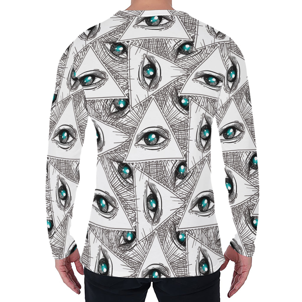 Illuminati Pattern Print Men's Long Sleeve T-Shirt