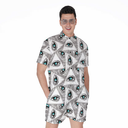 Illuminati Pattern Print Men's Rompers