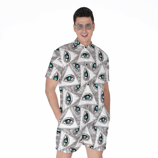 Illuminati Pattern Print Men's Rompers