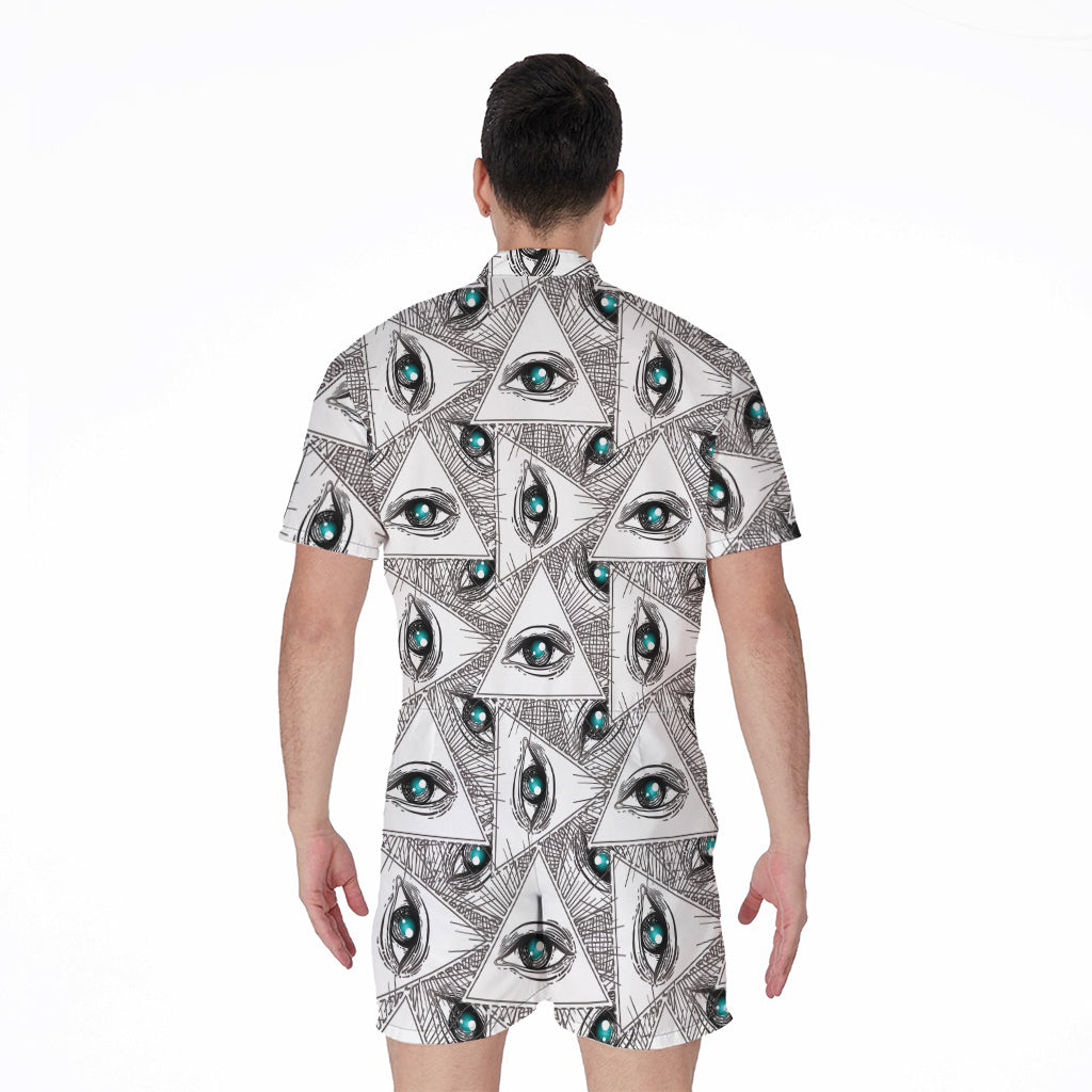 Illuminati Pattern Print Men's Rompers