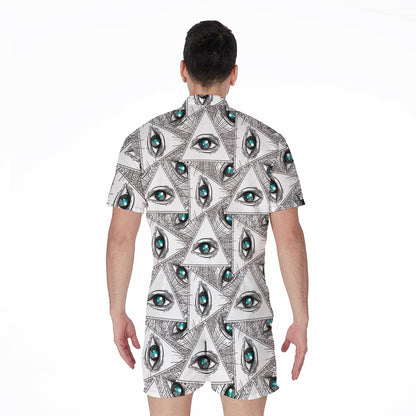 Illuminati Pattern Print Men's Rompers
