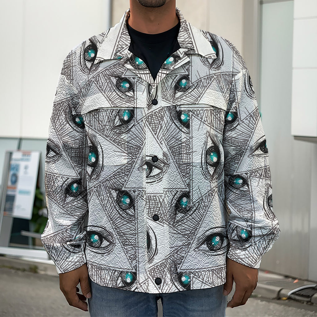 Illuminati Pattern Print Men's Shirt Jacket