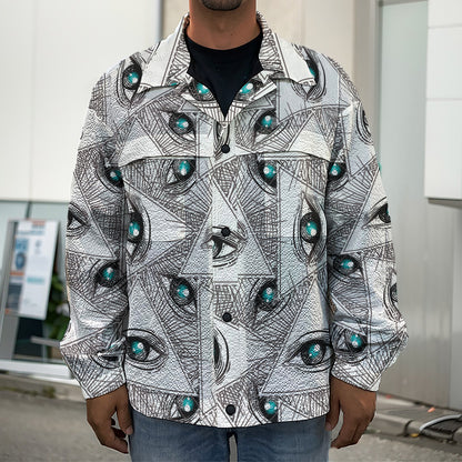 Illuminati Pattern Print Men's Shirt Jacket