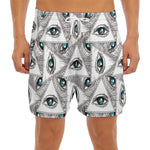 Illuminati Pattern Print Men's Split Running Shorts