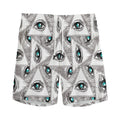 Illuminati Pattern Print Men's Athletic Shorts