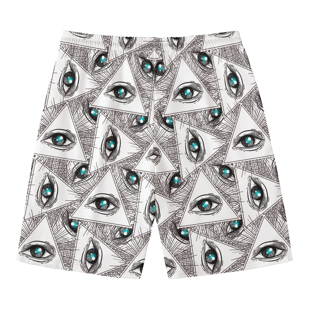 Illuminati Pattern Print Men's Swim Trunks