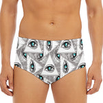 Illuminati Pattern Print Men's Triangle Swim Briefs