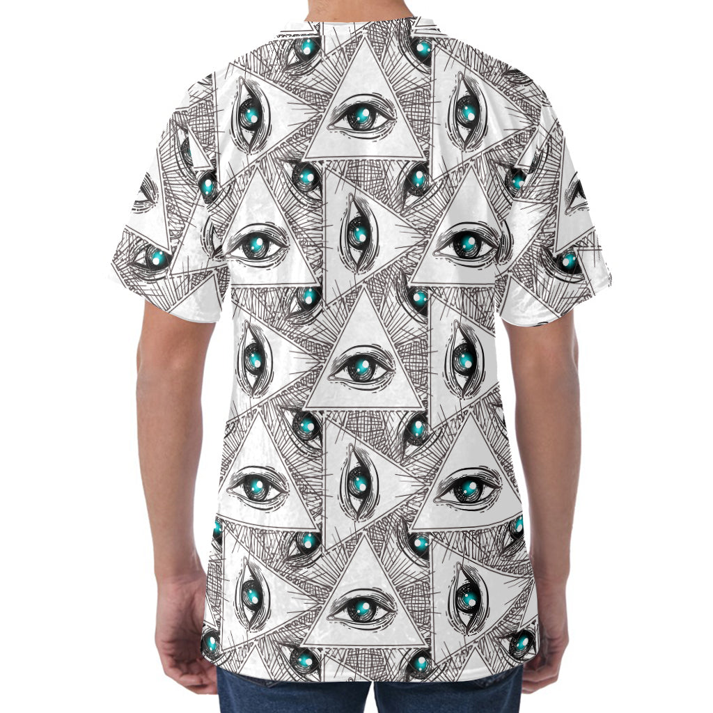 Illuminati Pattern Print Men's Velvet T-Shirt
