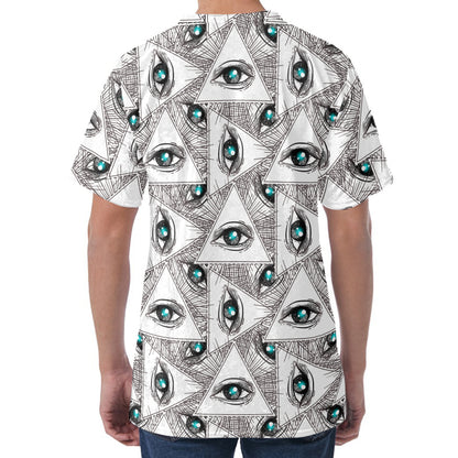Illuminati Pattern Print Men's Velvet T-Shirt