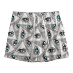 Illuminati Pattern Print Mesh Shorts
