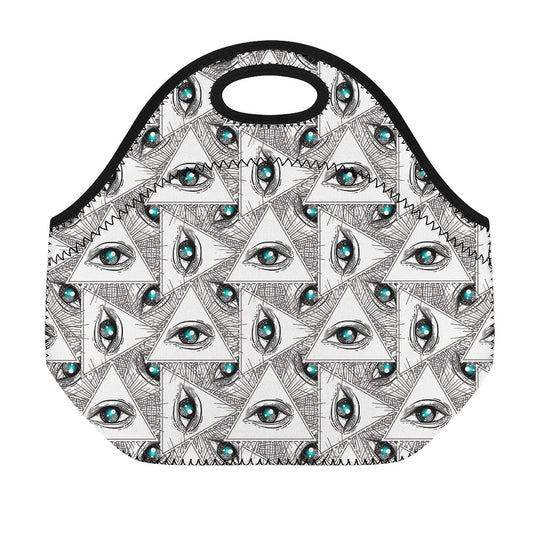 Illuminati Pattern Print Neoprene Lunch Bag