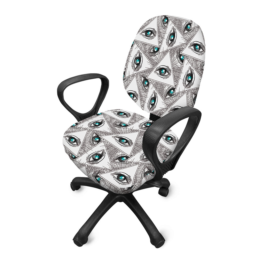 Illuminati Pattern Print Office Chair Cover