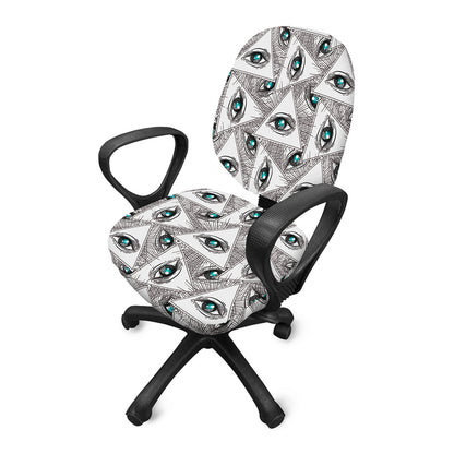 Illuminati Pattern Print Office Chair Cover