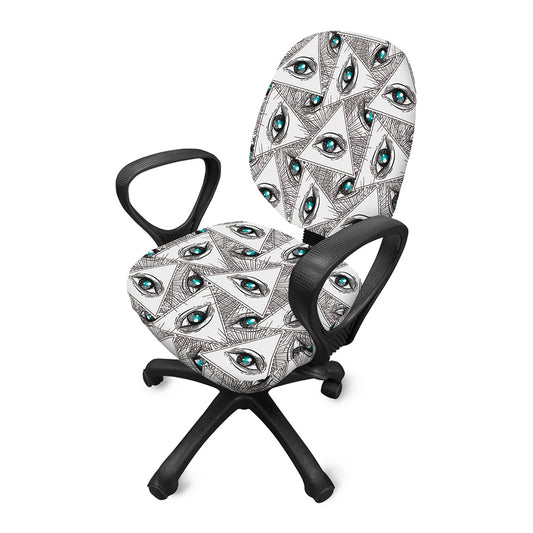 Illuminati Pattern Print Office Chair Cover