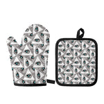 Illuminati Pattern Print Oven Mitt And Pot Holder Set