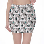 Illuminati Pattern Print Pencil Mini Skirt